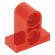 LEGO technic lapos elem 1×2 kettő merőleges pin-csatlakozóval, piros (32530)