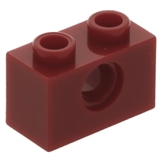 LEGO technic kocka lyukkal 1 × 2, sötétpiros (3700)