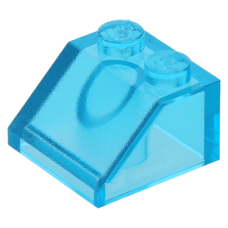 LEGO tetőelem 45°-os 2×2, átlátszó világoskék (3039)