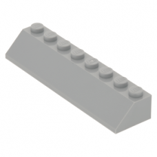 LEGO tetőelem 45°-os 2×8, világosszürke (4445)