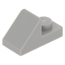 LEGO tetőelem 45°-os 2×1 kivágással, világosszürke (92946)