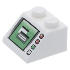 LEGO tetőelem 45°-os 2×2 monitor mintával, fehér (46096)
