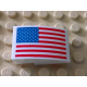 LEGO tetőelem íves 3×2 amerikai/USA zászló mintával, fehér (34963)