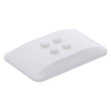 LEGO ék 6×4×2/3 íves tetején középen négy bütyökkel (tetőelem), fehér (98281)