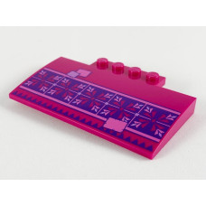 LEGO tetőelem íves 5×8×2/3 (lejtő) mintás, bíborvörös (60798)