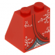 LEGO tetőelem 65°-os 2×2×2 kimonó mintával, piros (95027)