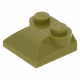 LEGO kocka 2x2 tetején kettő bütyökkel és ívelt résszel, olajzöld (47457)
