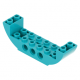 LEGO tetőelem íves alsó rész 8×2×2, sötét türkizkék (11301/28919)