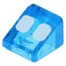 LEGO tetőelem 31°-os 1×1×2/3 szem mintával, átlátszó sötétkék (100162)