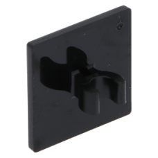 LEGO útjelző tábla 2x2 fogóval, fekete (15210)