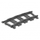 LEGO sín vonathoz kanyarodó (22.5°), sötétszürke (53400)