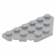 LEGO ék alakú lapos elem 3x6 (45°-os), világosszürke (2419)