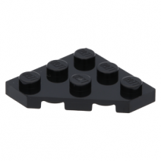 LEGO ék alakú lapos elem 3x3 (45°-os), fekete (2450)