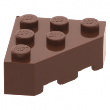 LEGO ék alakú kocka 3x3 (45°-os) sarok, vörösesbarna (30505)