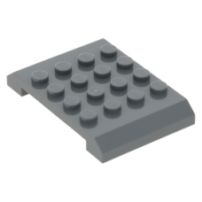 LEGO ék/tető 4×6×2/3 oldalain íves tetején 16 bütyökkel, sötétszürke (32739)