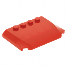 LEGO ék 4×6×2/3 íves tetején négy bütyökkel, piros (52031)