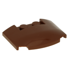 LEGO ék 3×4×2/3 íves tetején két bütyökkel, vörösesbarna (93604)