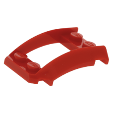 LEGO ék 4×3 íves középen nyitott tetején két-két bütyökkel, piros (47755)
