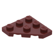 LEGO ék alakú lapos elem 3x3 (45°-os), sötétpiros (2450)