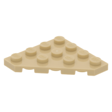 LEGO ék alakú lapos elem 4x4 (45°-os), sárgásbarna (30503)