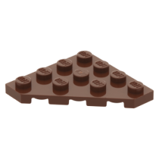 LEGO ék alakú lapos elem 4x4 (45°-os), vörösesbarna (30503)