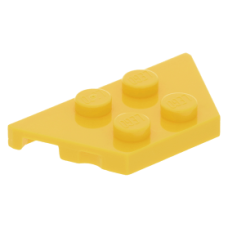 LEGO ék/szárny alakú lapos elem 2x4, sárga (51739)
