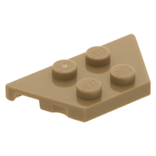 LEGO ék/szárny alakú lapos elem 2x4, sötét sárgásbarna (51739)