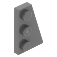 LEGO ék/szárny alakú lapos elem 3×2 jobbos, sötétszürke (43722)