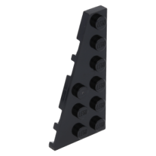 LEGO ék/szárny alakú lapos elem 6x3 balos, fekete (54384)