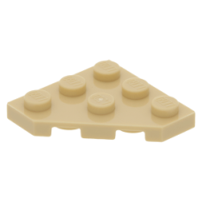 LEGO ék alakú lapos elem 3x3 (45°-os), sárgásbarna (2450)