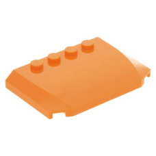LEGO ék 4×6×2/3 íves tetején négy bütyökkel, narancssárga (52031)