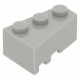 LEGO ék/szárny 3×2 tetején három bütyökkel jobbos, világosszürke (6564)