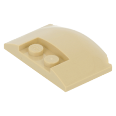 LEGO ék 3×4×2/3 íves tetején két bütyökkel, sárgásbarna (93604)