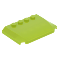 LEGO ék 4×6×2/3 íves tetején négy bütyökkel, lime (52031)