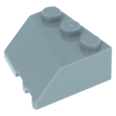 LEGO ék/szárny 3×3 tetején három bütyökkel balos, világosszürke (42862)