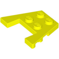 LEGO ék/szárny alakú lapos elem 3x4, neon sárga (48183)