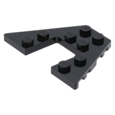 LEGO ék/szárny alakú lapos elem 4x6, fekete (47407)
