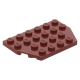 LEGO ék alakú lapos elem 4x6, sötétpiros (32059)