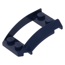 LEGO ék 4×3 íves középen nyitott tetején két-két bütyökkel, sötétkék (47755)