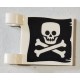LEGO zászló csontvázfej és csont mintával 2×2 (Jolly Roger), fehér (69439)