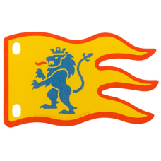 Eredeti, új LEGO zászló szövet 8×5 oroszlános mintával, sárga (100728) - a látványos és egyedi díszítéshez