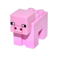 LEGO Minecraft malac disznó, világos rózsaszín (minepig01)