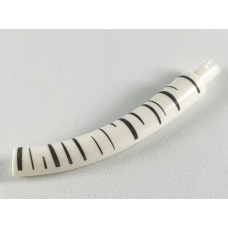 LEGO állati nyak/farok középső része technic pin csatlakozóval és sötétszürke csíkokkal (nyárfa/nyírfa), fehér (60822)