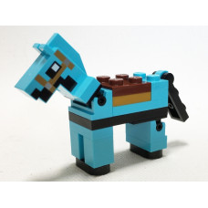 LEGO Minecraft ló, közép azúrkék (minehorse04)