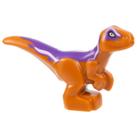 LEGO dinoszaurusz bébi raptor sötétlila mintával, sötét narancssárga (78359)